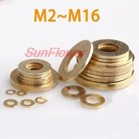 brass washer m2 m2 5 m3 m4 m5 m6 m8 m10 m12 m14 m16 gb97 din125 solid brass copper flat washer plain gasket pad high quality
