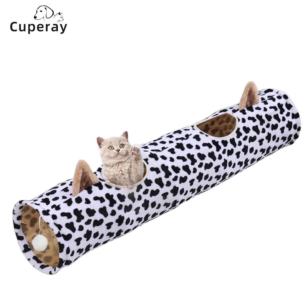 

Cat Tunnel for Indoor Cat,Collapsible Kitten Tunnel Tube Soft Interactive Toy for Puppy Rabbit Ferret Exercising Hiding Training