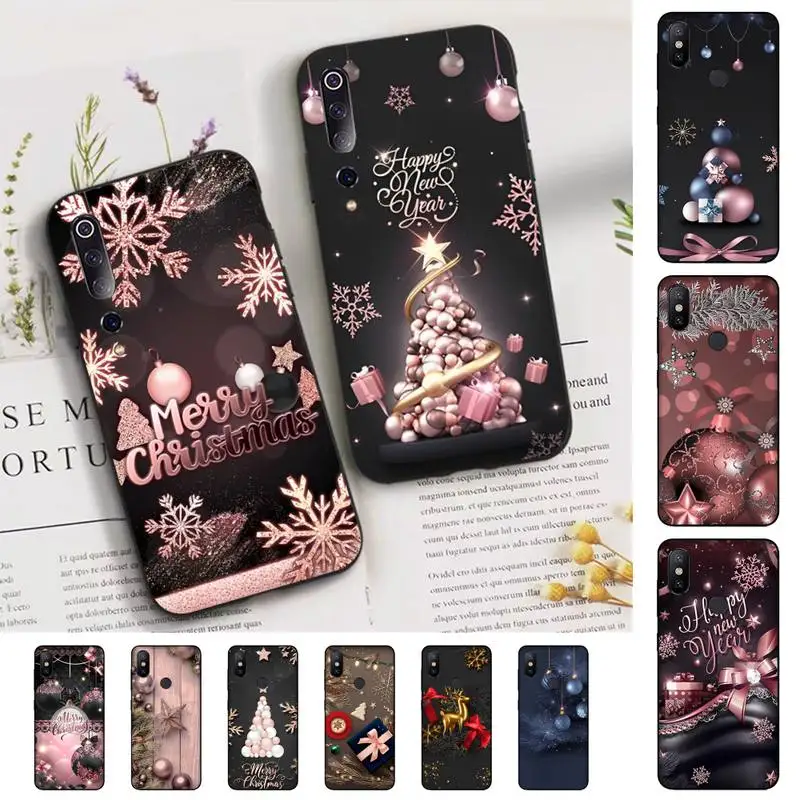 

Pink Christmas Tree Balls Gift Stars Phone Case for Xiaomi mi 5 6 8 9 10 lite pro SE Mix 2s 3 F1 Max2 3