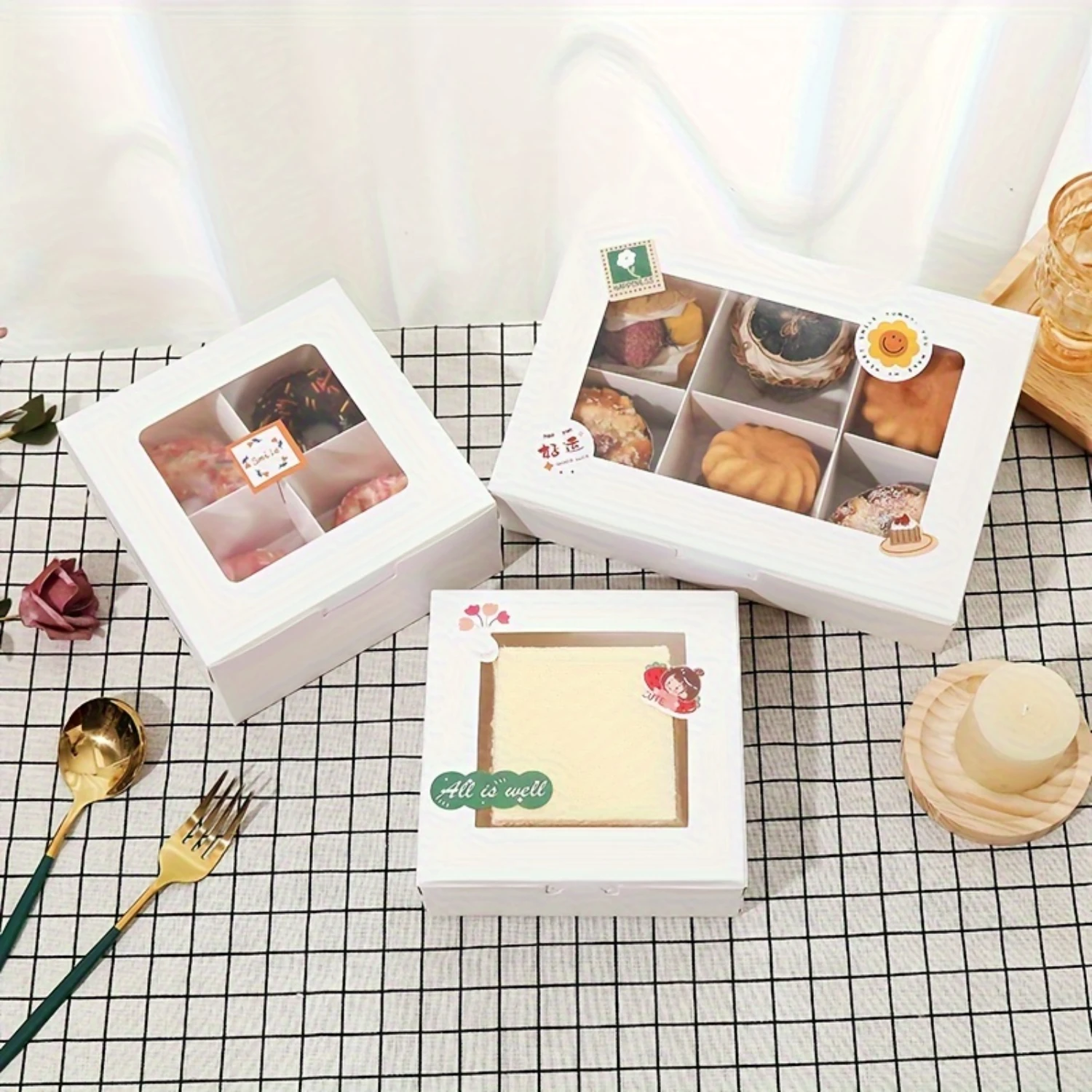 Подарочные коробки для вечеринок с орехами закусками и десертами окошком крема