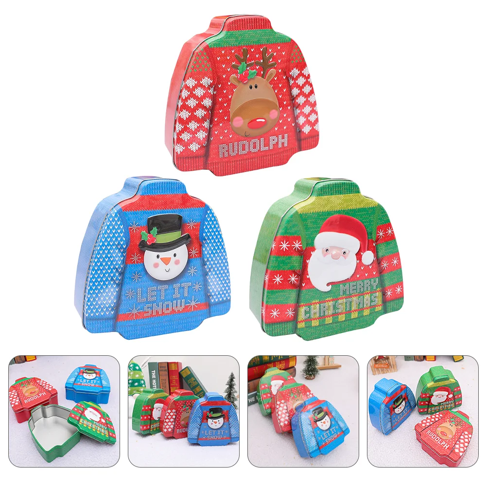 

Holiday Goodies Tin Christmas Gift Tinplate Candy Jar Santa Deer Candy Box Tinplate Tin Box Xmas Stocking Filler