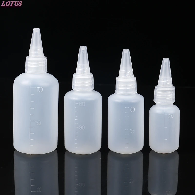 Пустые полиэтиленовые пластиковые бутылки с клеем винтовыми крышками 10 шт.