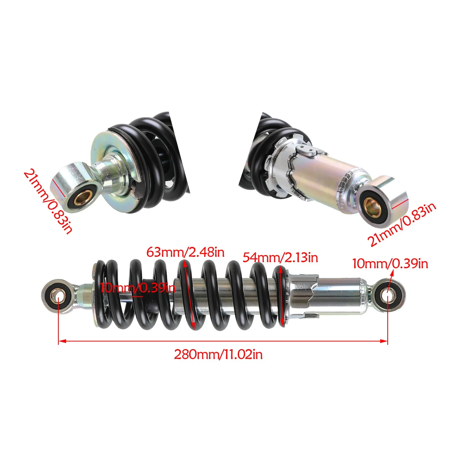 Задний амортизатор для мотоцикла 800 фунтов 280 мм 11 дюймов подвеска Honda 125cc 140cc 160cc