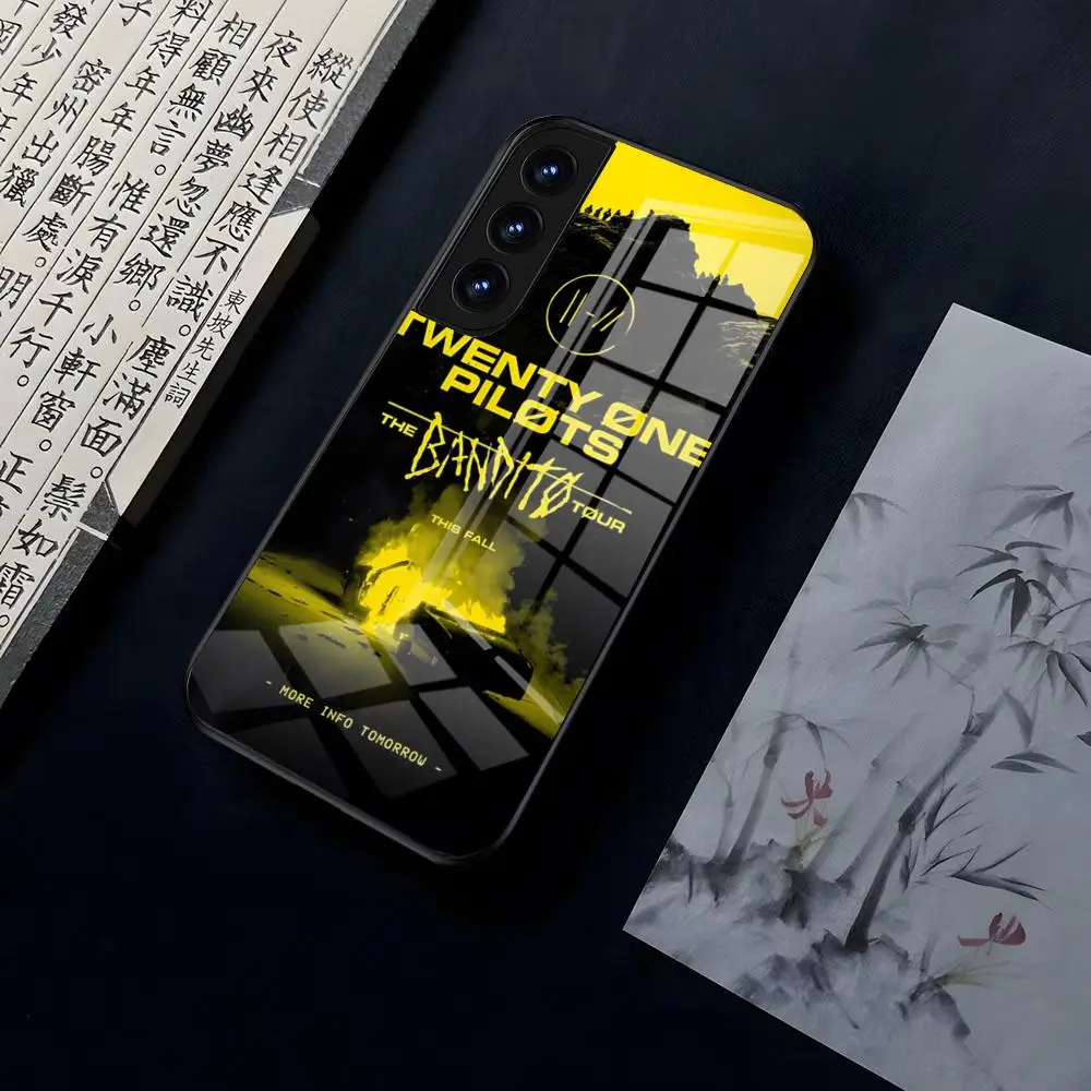 Чехол для телефона T-Twenty One Pilots Samsung S24 23 Plus S22 Ultra S10 E S20 Fe S21 Pro S30 S7 Edge S8 S9 5G Glass Cover