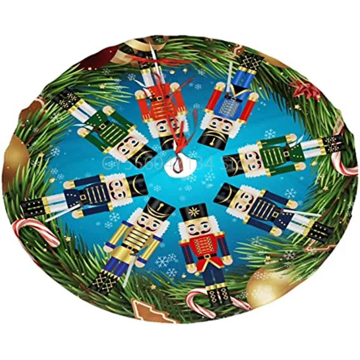 

Christmas Nutcracker Tree Skirt, for Xmas Holiday Party Supplies Large Tree Mat Decor, Halloween Ornaments 36"