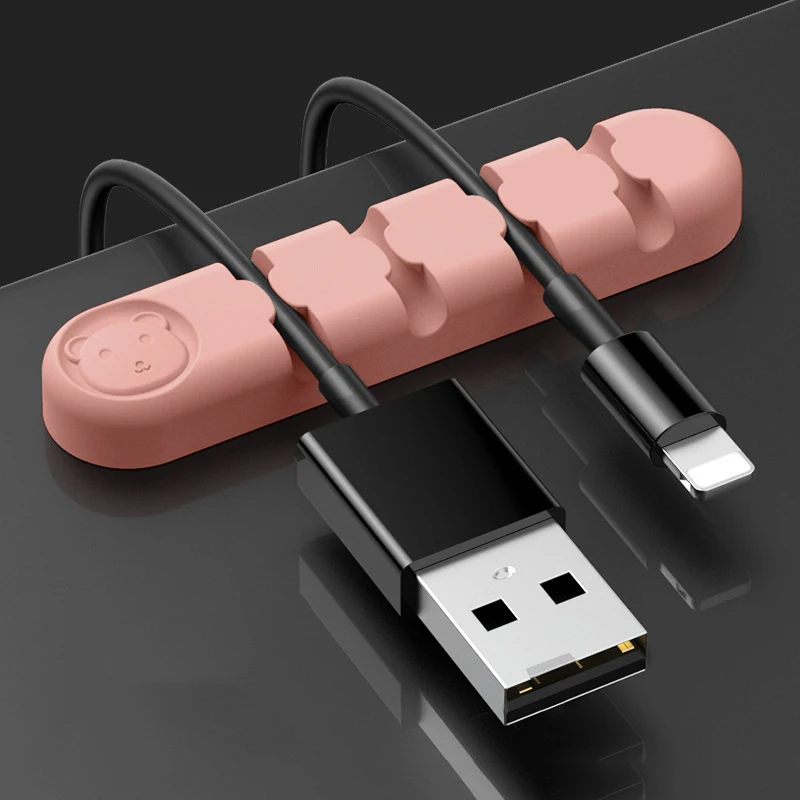 

Держатель USB для кабеля, силиконовый органайзер для кабелей, гибкая намотка кабеля, держатель с зажимами для мыши, клавиатуры, наушников, гар...