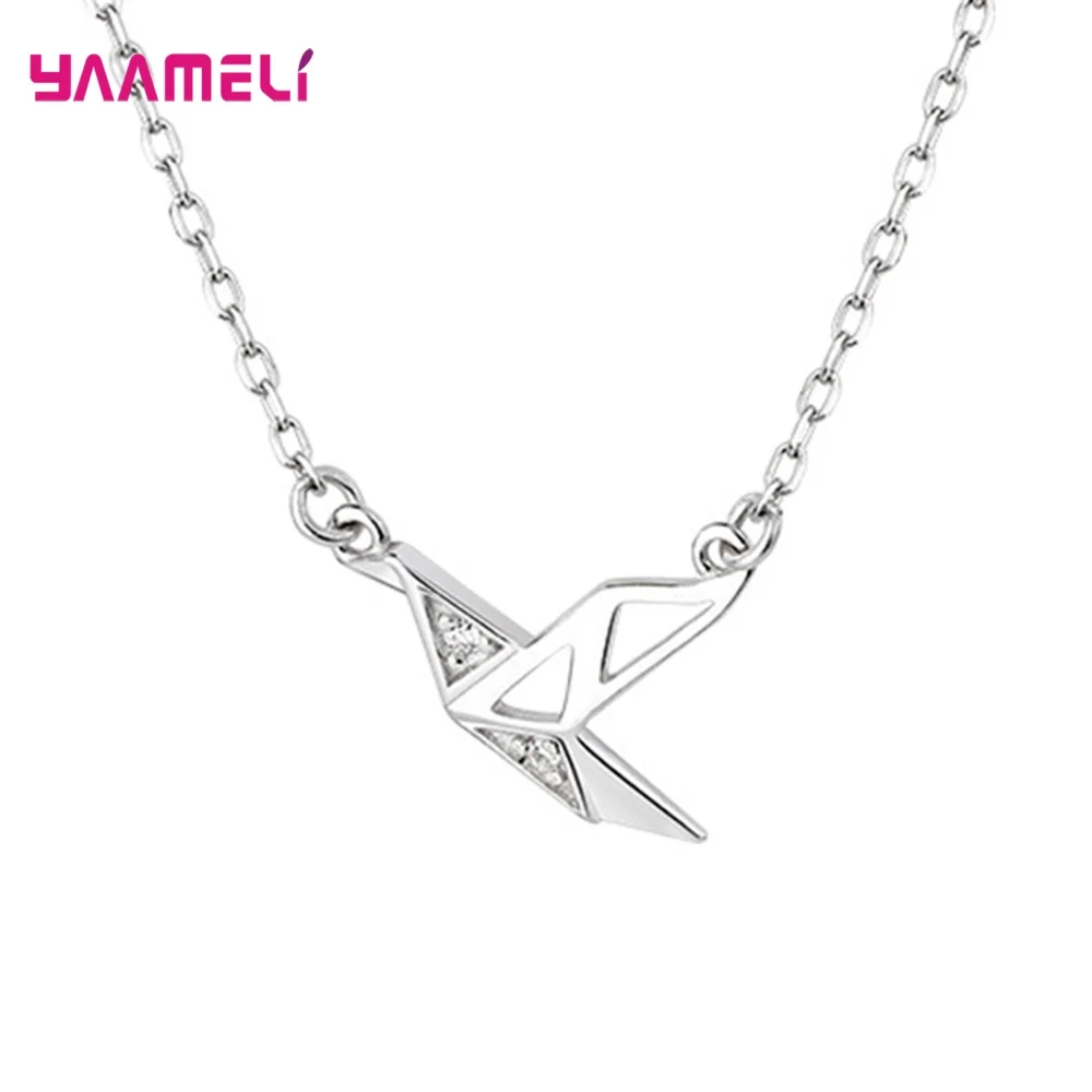 

Cute Little Bird Stylish Clavicle Chains Necklace for Women Girls 925 Sterling Silver Metallic Hot Sale Jewellery