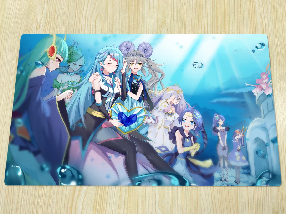 

Игровой коврик YuGiOh, коврик для мыши Aqua argковрик Marincess, большой пузырьковый риф, маркета TCG, геймпад для торговых карт, бесплатная сумка