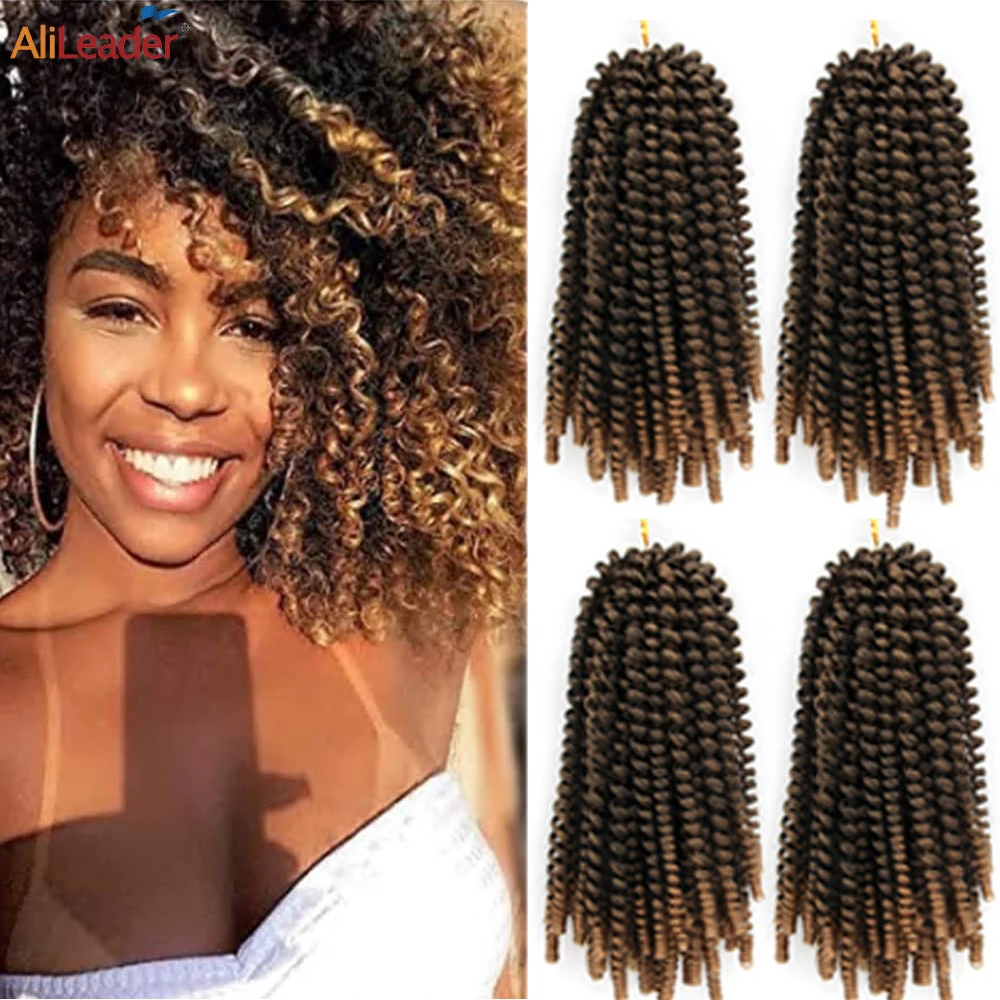 

Synthetic Bomb Twist Crochet Hair Afro Spring Twist Braidng Hair For Women Fluffy Marlybob Crochet Hair Braid BUG Brown