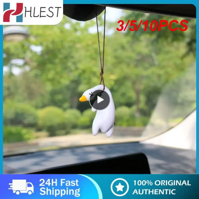 

3/5/10PCS Durable Car Swing Duck Portable Car Pendant Universal Cute Rearview Mirror Pendant Car Interior Decoration Creative