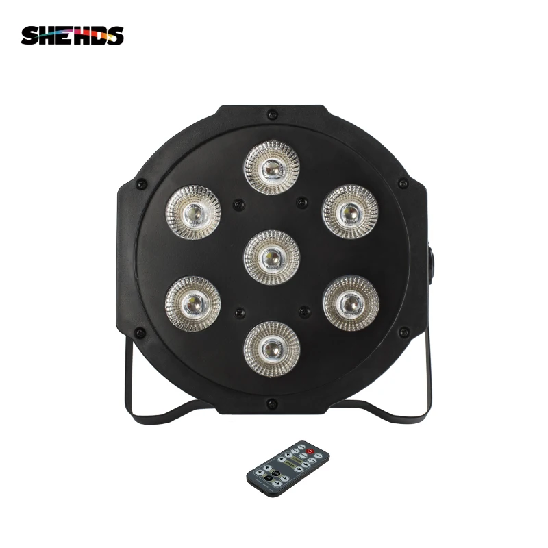 

1PCS Wireless Remote Control 7x18W RGBWA UV 6in1 Led Par Flat Stage Wash Wall Lighting 7x12W 9x12W Uplighting Disco DJ Party