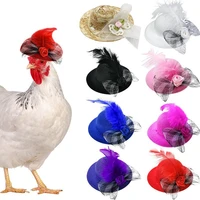 chicken hat pets funny chicken accessories feather top hat cute duck parrot bird headgear farm animals show costume pet supplies