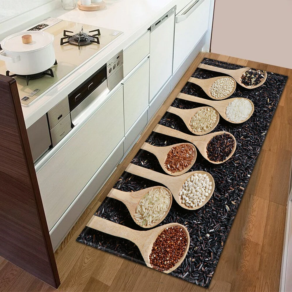 

Kitchen Entrance Doormat Home Bedroom Floor Decoration Hallway Mat Balcony Bathroom Anti-Slip Carpet Modern Printing Long Rug
