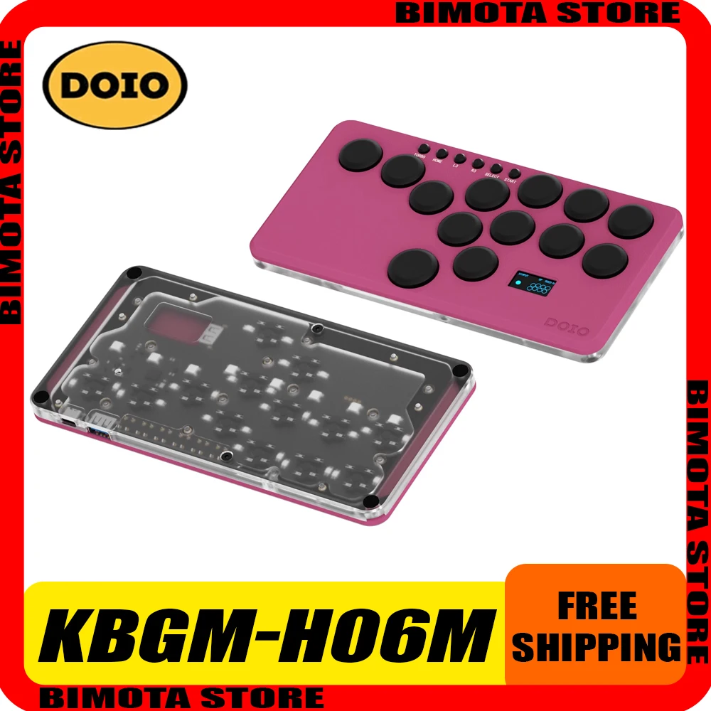 DOIO KBGM-H06M HITBOX мини игровая клавиатура из алюминиевого сплава Проводная Hot Swap