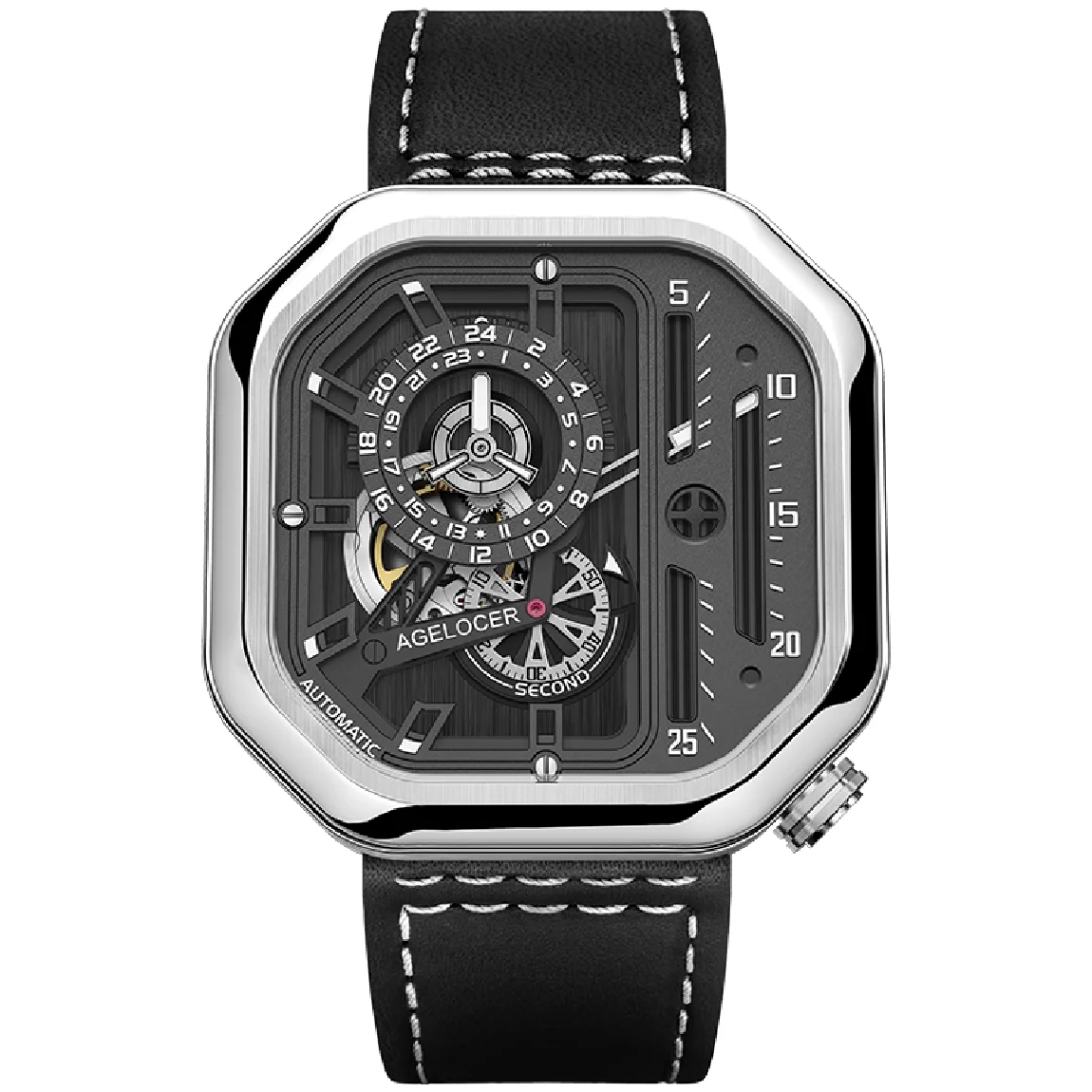 

AGELOCER Self-winding Automatic Mechanical Watches Men Luxury Watch Sport Design Luminous Waterproof 44mm Sapphire Clock