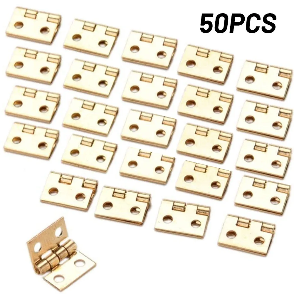 

50 Pcs Hinge Mini Pure Copper Hinges Small Hinges Handicraft Box Small Hinges Brass Furniture Hinges Door Box Accessories