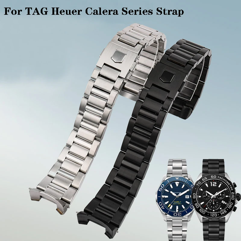 

Watch Strap For TAG Heuer Calera Series Solid Stainless Steel Watchband 22mm 24mm Bracelet Accessories Steel Silver wristband