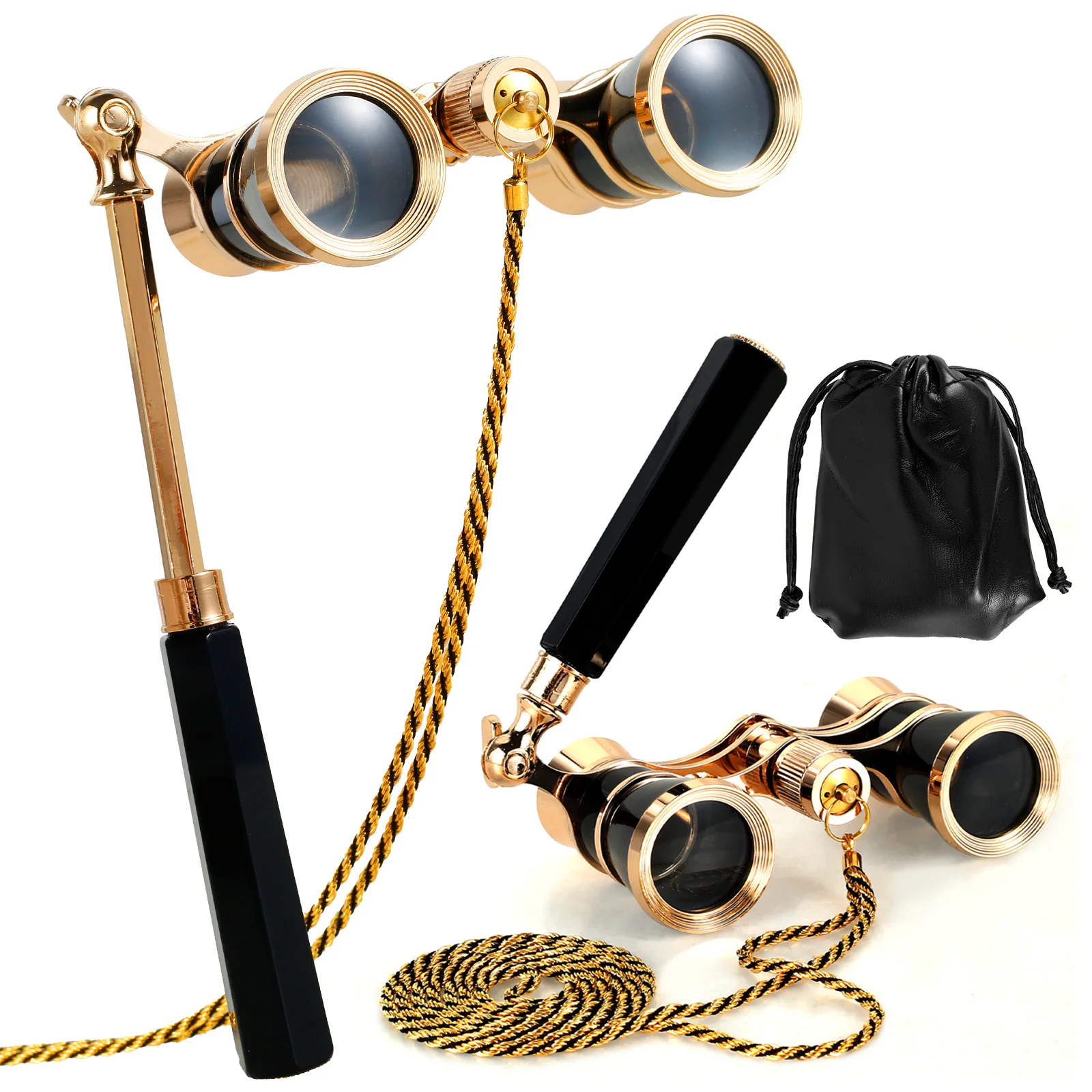 

Portable Binoculars Metal Small Binocular Telescope with Chain and Handle Waterproof 3X Women Girls Men Vintage Binoculars Quick