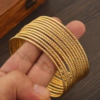 24k gold women gold big dubai bride wedding ethiopian bracelet africa bangle arab jewelry gold charmgirls india gift