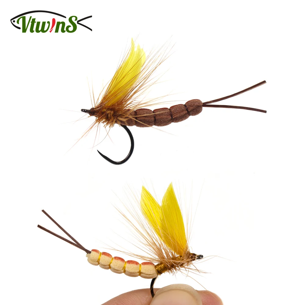 

Vtwins Realistic Mayfly Hexagenia Foam Dry Fly Hex Extending Body Dry Flies Trout Fishing Flies Bait Lure Fishing Accessories