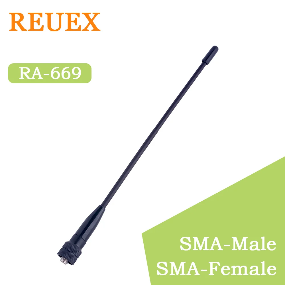 REVEX RA-669 Two Way Radio Antenna SMA-Female SMA-Male VHF/UHF Dual Band Portable For Walkie Talkie BAOFENG UV-5R UV-5RE