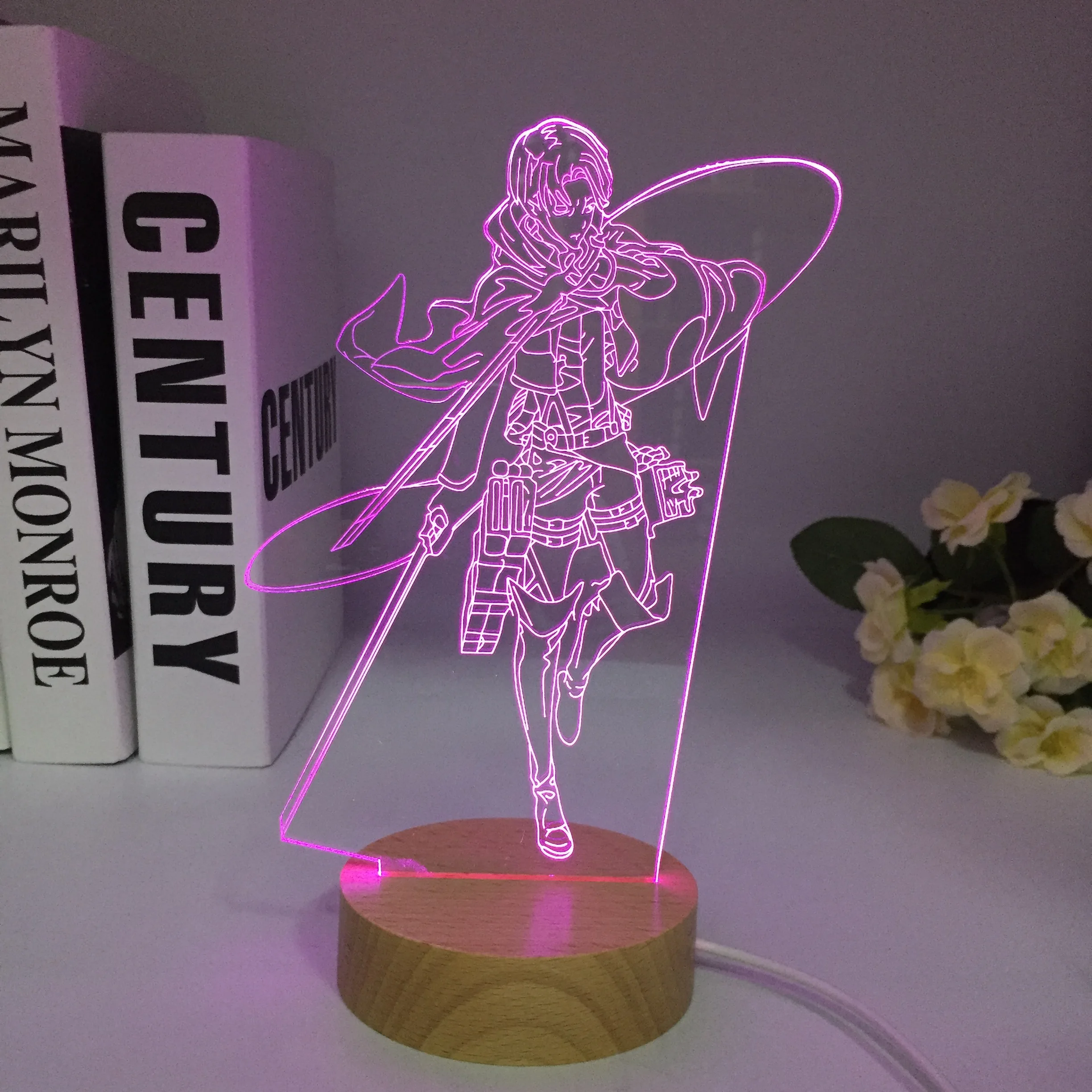 

Anime Wooden Attack on Titan 3d Lamp light for Bedroom Decoration Kids Gift Attack on Titan LED Night Light Dropshipping