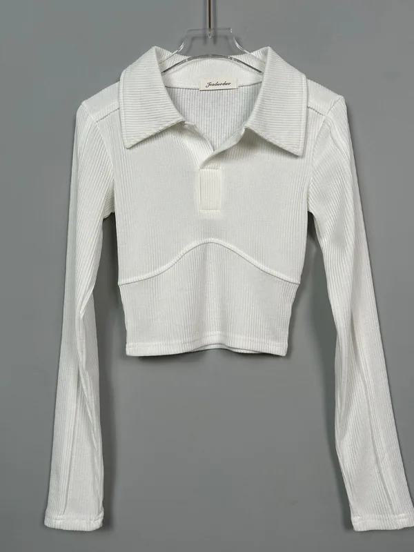 Осень/зима 2023 корейская версия новый однобортный пуловер с откидным воротником и