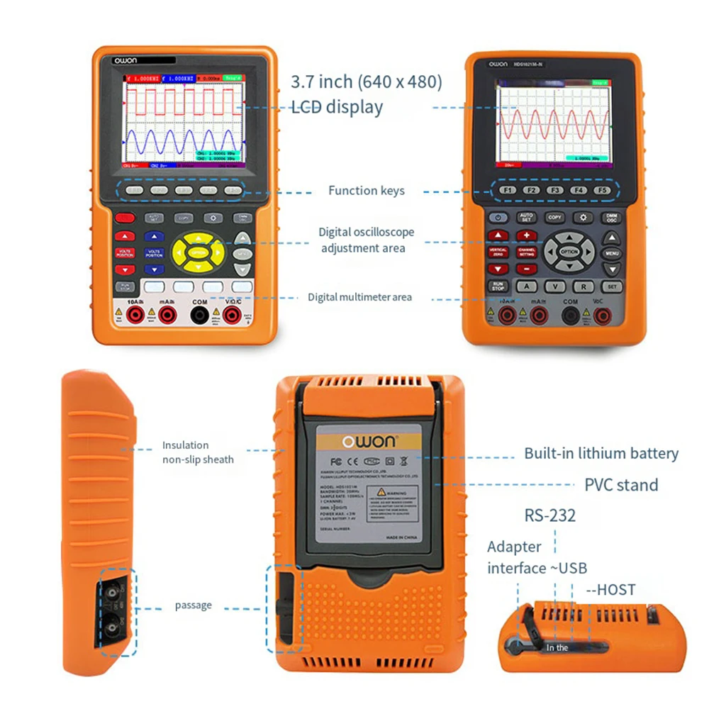 

Owon LiliEP HDS1022M-N LCD handheld digital oscilloscope