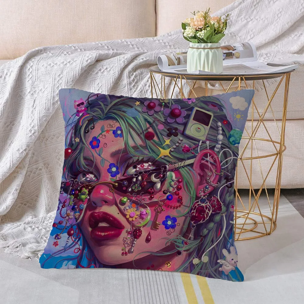 Eunpyon Art Декоративная Наволочка 45x45 См Плюшевый Материал Квадратная Для Украшения