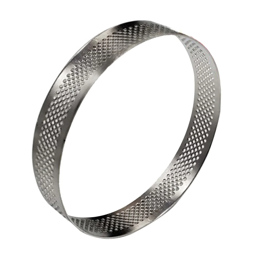 

Round Ring Stainless Steel Perforated Cake Ring Mousse Ring Egg Pancake Rings Metal Pastry Mold for French Dessert Small