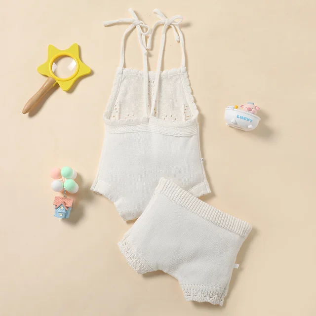 ma&baby 0-18M Newborn Infant Baby Girls Knit Clothes Sets Toddler Summer Romper Shorts Soft Outfits Clothing 4