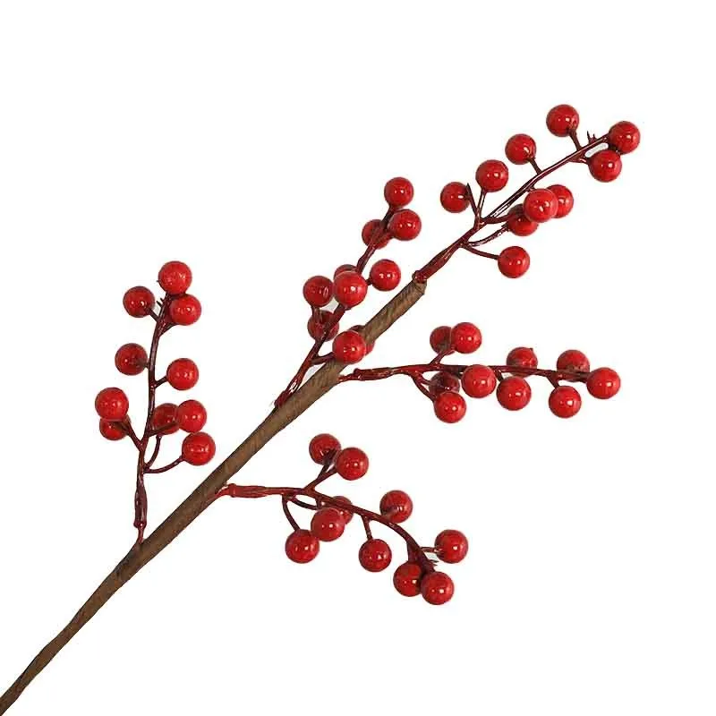 

1PC Simulation Berry Picks Artificial Red Berry Stems Christmas Tree Decorations For Christma Tree Ornament Party Home Decor