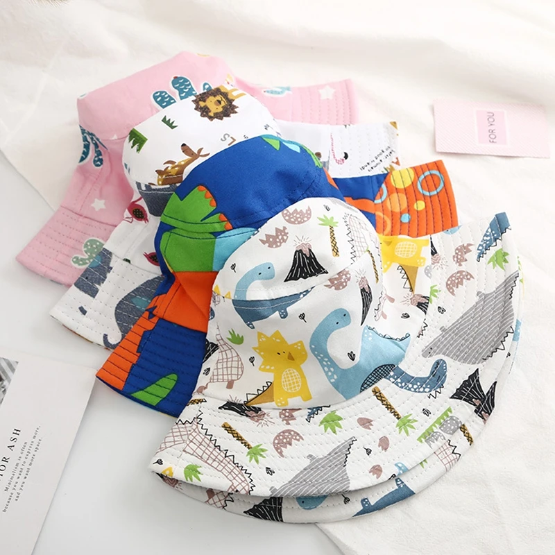 

2022 New Summer Baby Girls Hat Cartoon Boys Fisherman Hat Baby Sun Hat Outdoor UV Bucket Hat Toddler Kids Panama Sun Cap