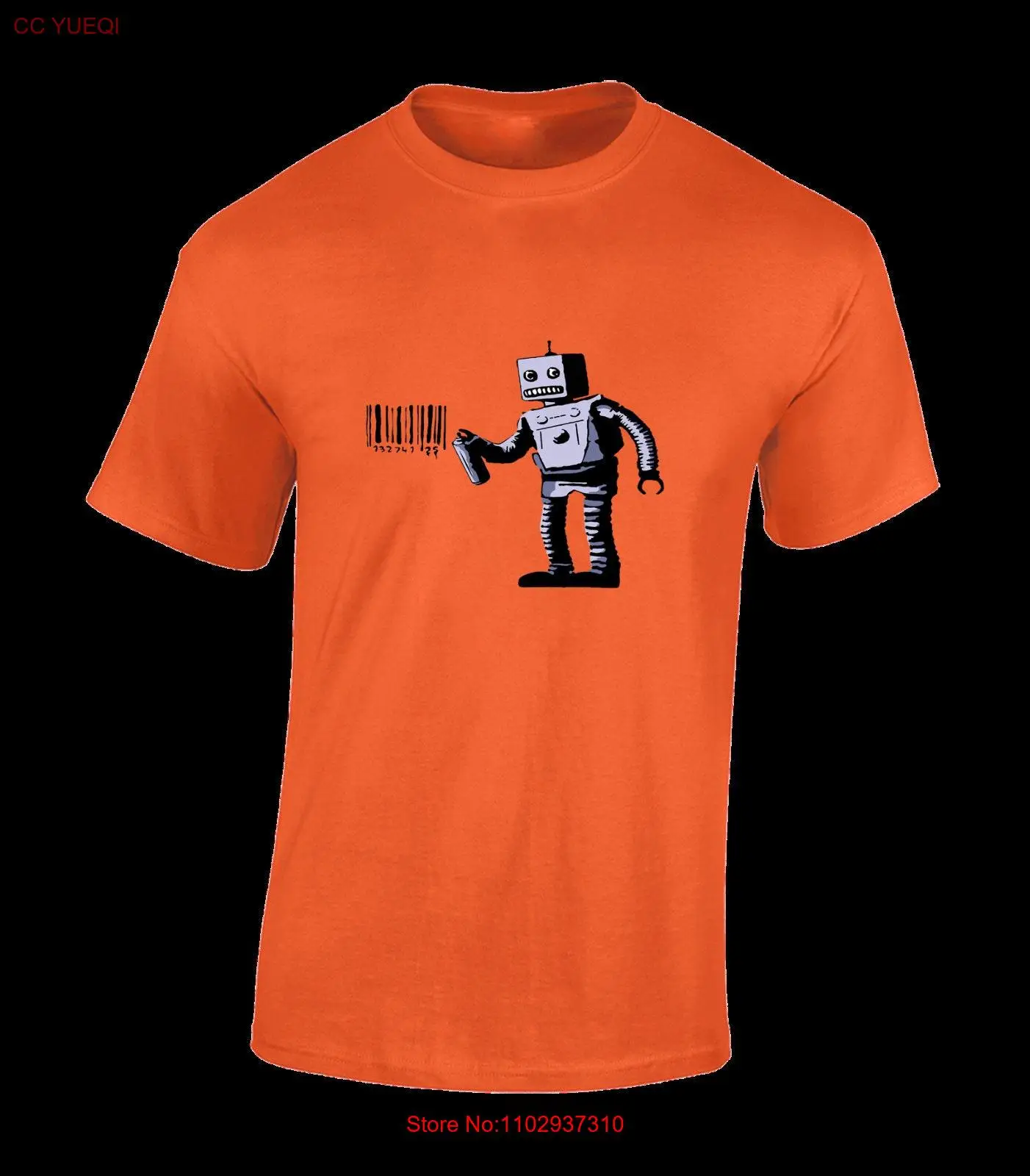 Мужская футболка с изображением робота Бэнкси забавная граффити городской