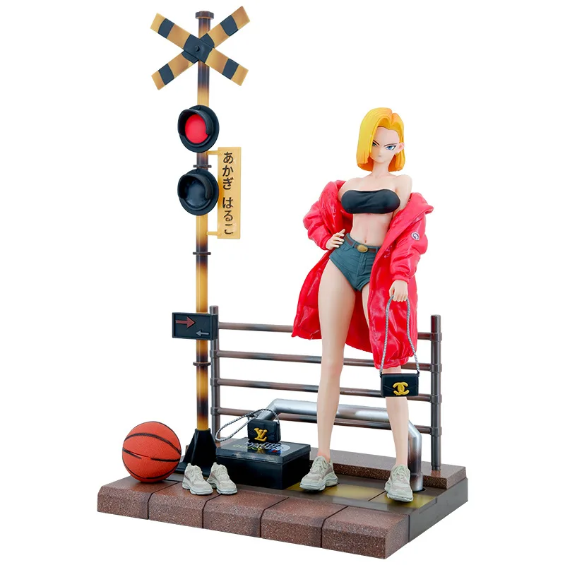 

Фигурка из м/ф «Драконий жемчуг Z», модная привлекательная девушка на Android 18, аниме экшн-фигурка, модель из ПВХ, коллекционная кукла, игрушка в подарок, 37 см