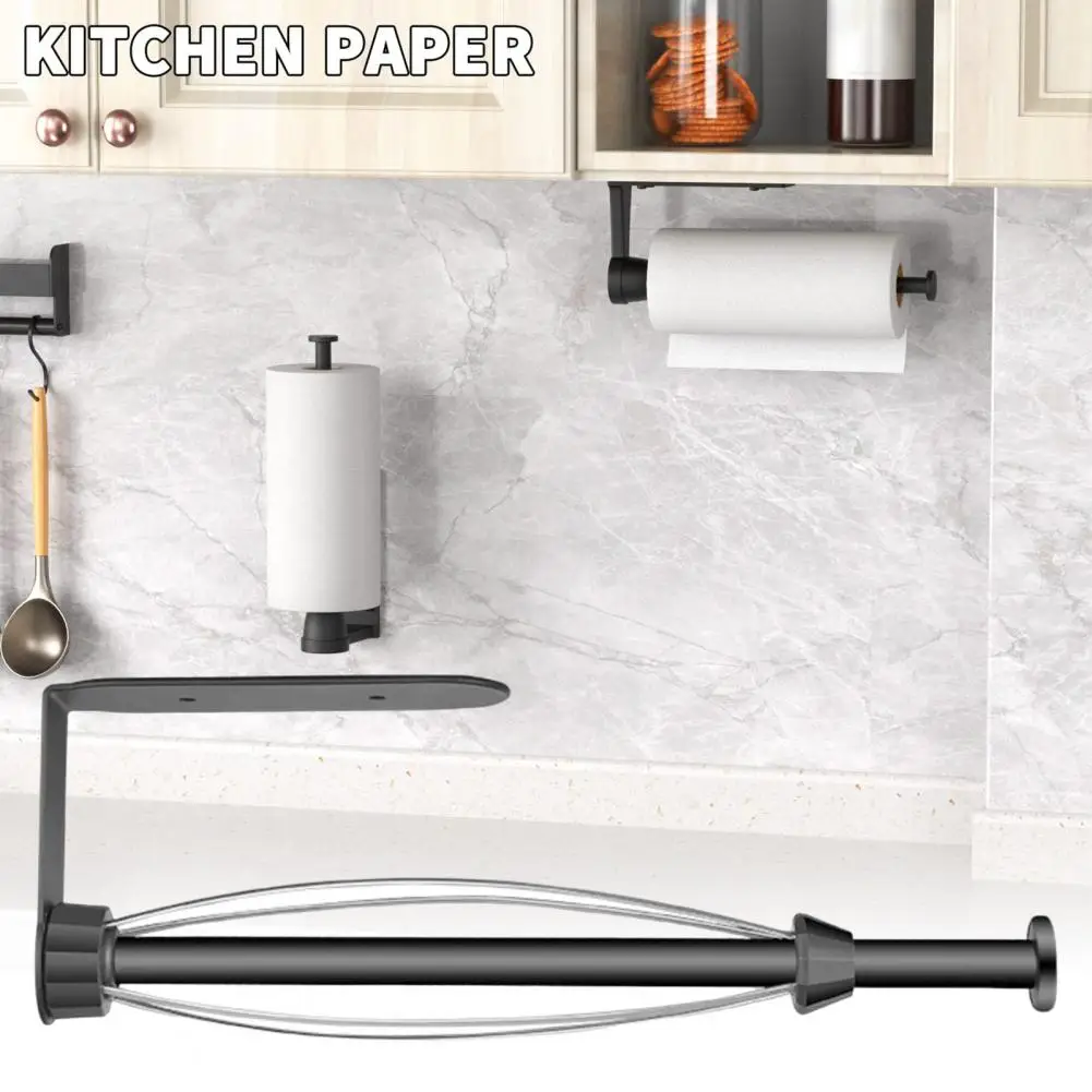 

Paper Towel Holder 1 Set Helpful Strong Stable Kitchen Bathroom under Cabinet Rolling Paper Rack for Daily Use