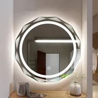 irregular warm white glass bathroom mirror led light electric smart bathroom mirror illuminated design espejo indoor supplies