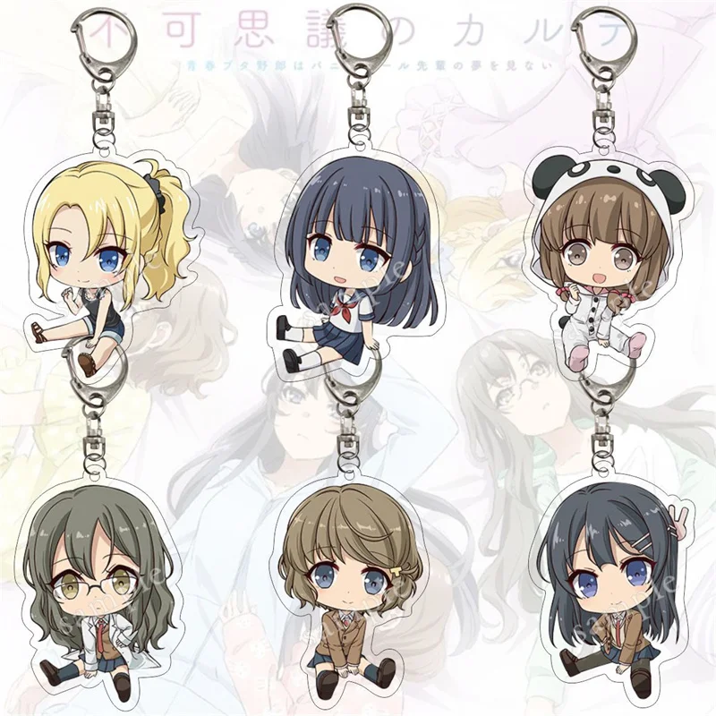 

Japan Anime Rascal Does Not Dream Of Bunny Girl Senpai Key Chain Ring Mai Sakurajima Cartoon Figuer Keychains For Women Keyring