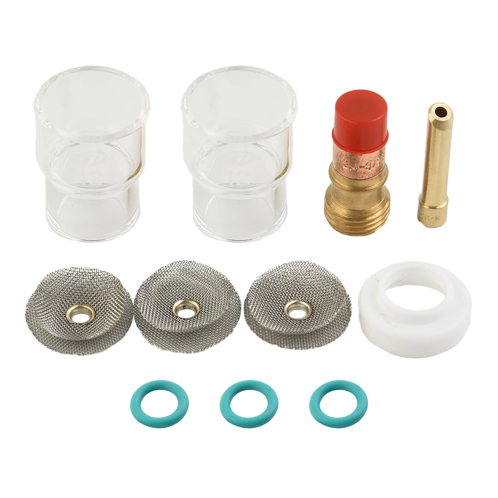 

Brand New TIG Torch Set Welding Torch Set #12 18 26 3/32 Gas Lens Collet Kit For WP-17 Pyrex Cup 2.4mm TIG Torch