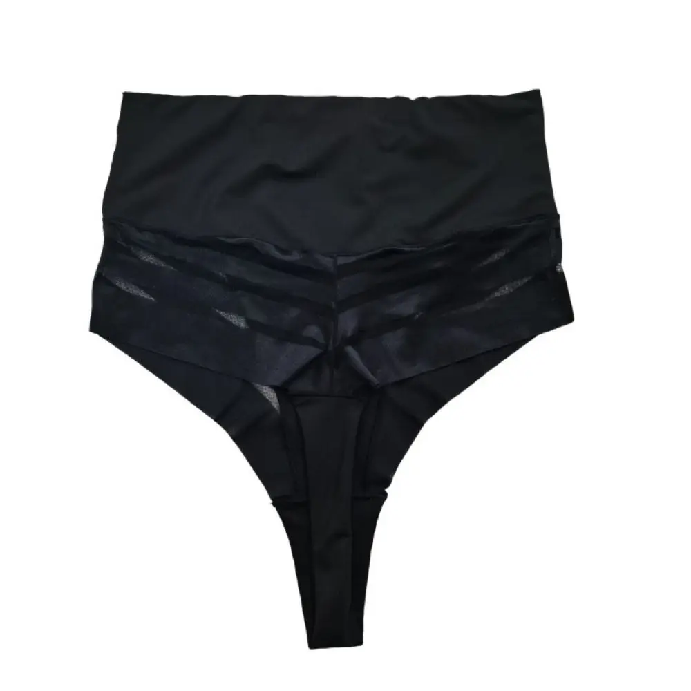 Простые сетчатые стринги с высокой талией подтягивающие ягодицы формирователь