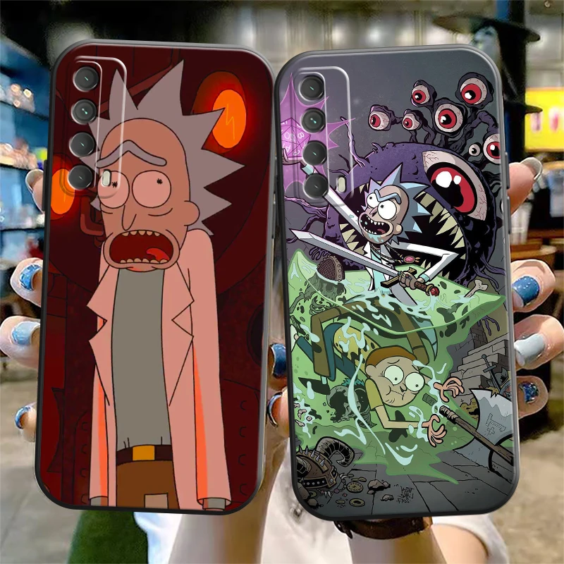 

Funny Carton Rick And Morty US Phone Case For Huawei Honor 7X 8X 8C 9 V9 9X 9 Lite 10 V10 10i 10 Lite V20 30 Lite Funda Cover