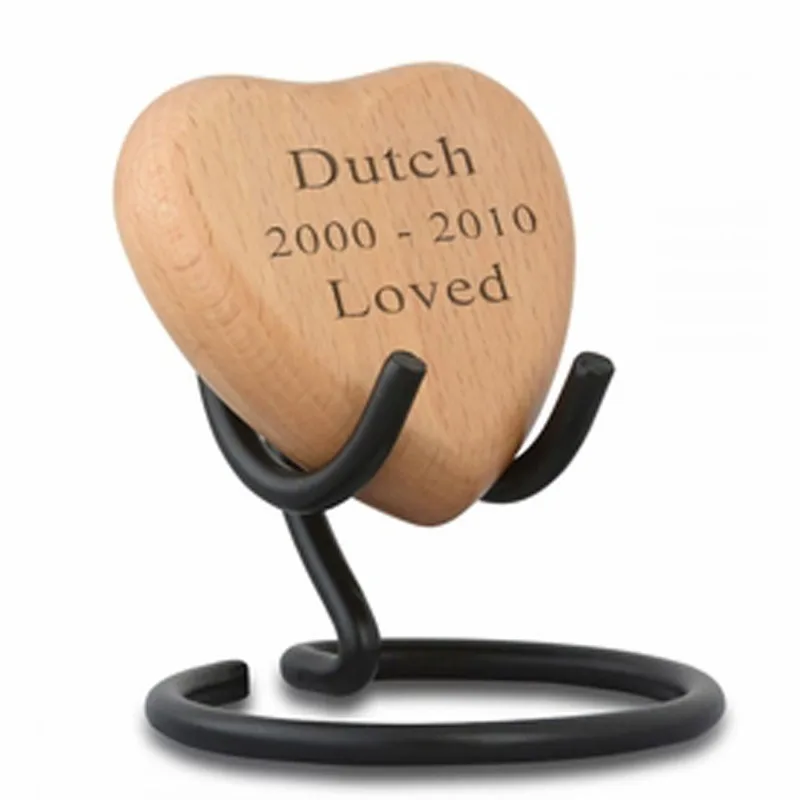 

Heart Shaped Pet Urn Wooden, Personalized Pet Urns, All My Love, Lightwood, Keepsake Urn Products, Funeral Memento