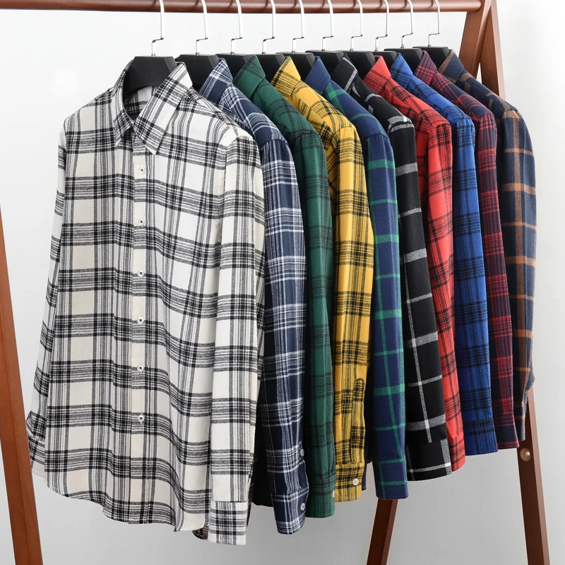 

Plus Size 8XL 9XL 10XL Men's Plaid Shirt Spring AutumnPlus SizLong Sleeve Classic Business Daily Loose Casual Streetwear Clothes