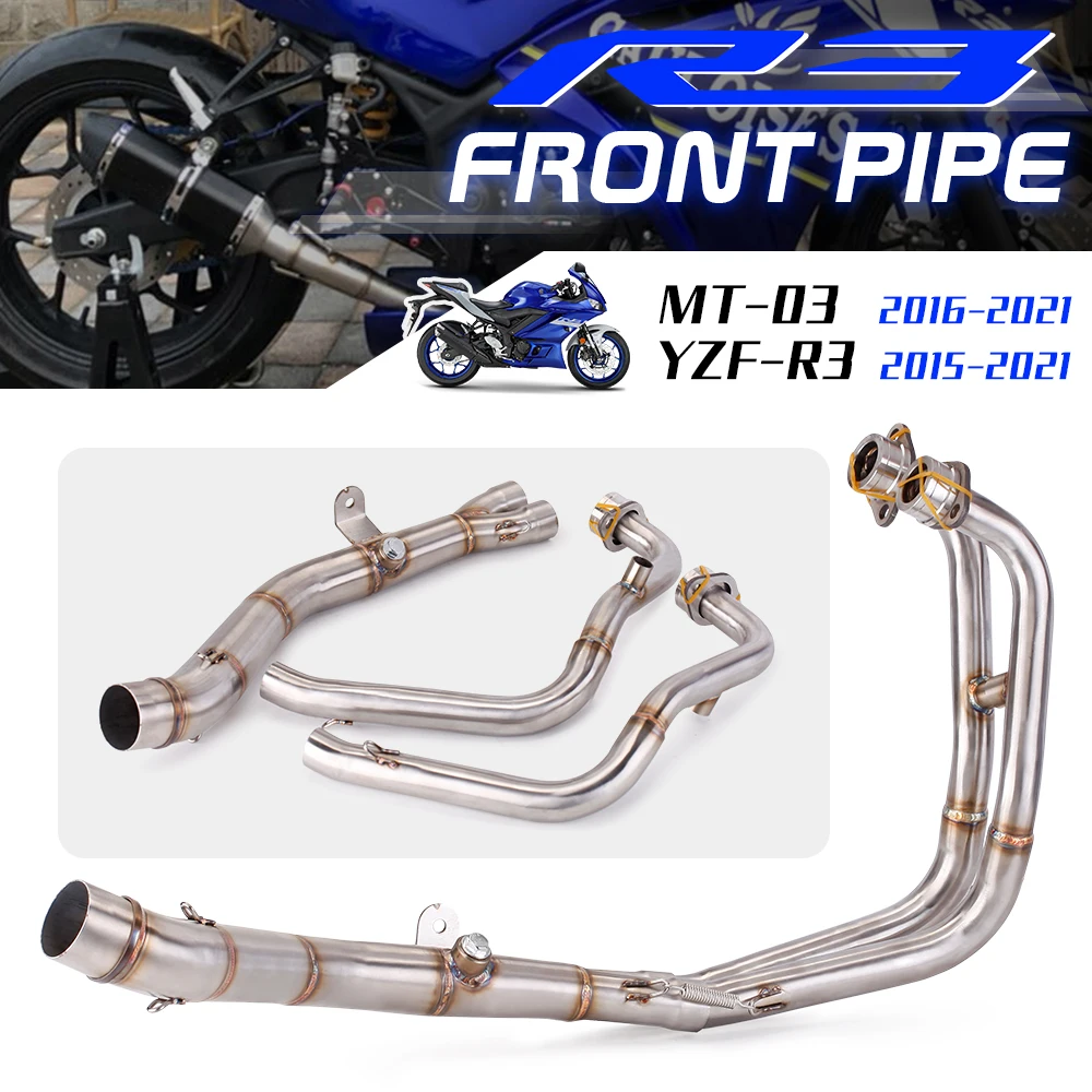 For Yamaha YZF R3 R25 MT03 Motorcycle Exhaust Escape Moto Modified Full Systems Front Middle Link Pipe Muffler DB Killer Slip on