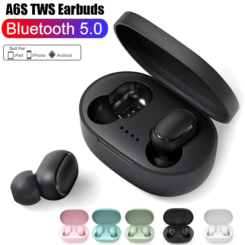 

A6S TWS Fone Bluetooth Earphones Wireless Headphones Noise Stereo Sound Cancelling Earbuds With Mic Wireless Bluetooth Headset