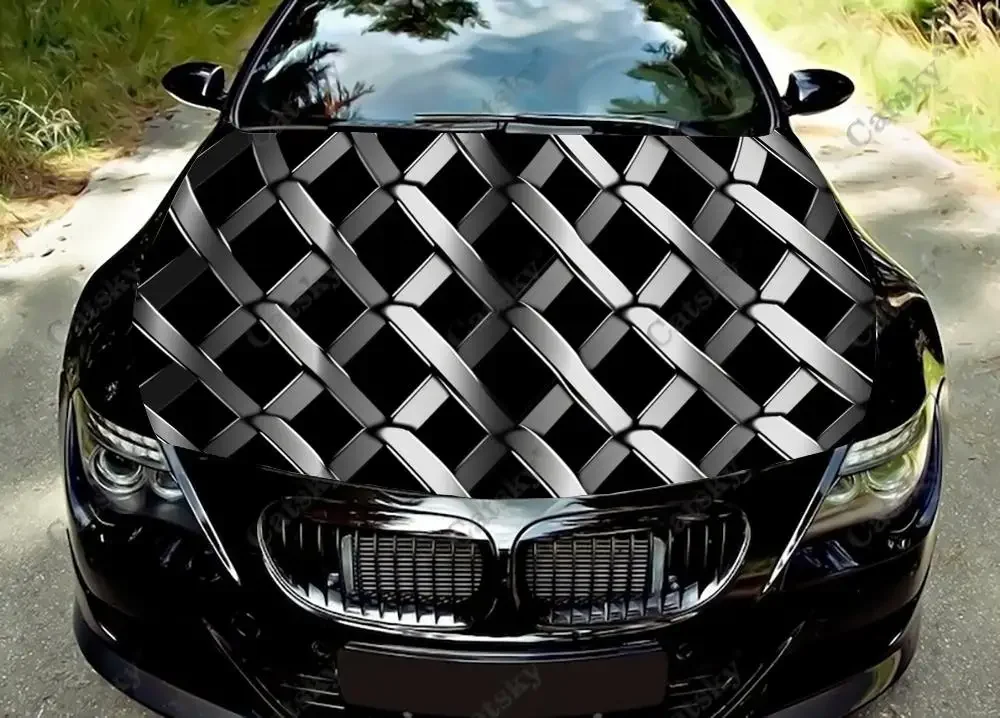 Матовая крышка гриля узор виниловые наклейки на капот автомобиля виниловая