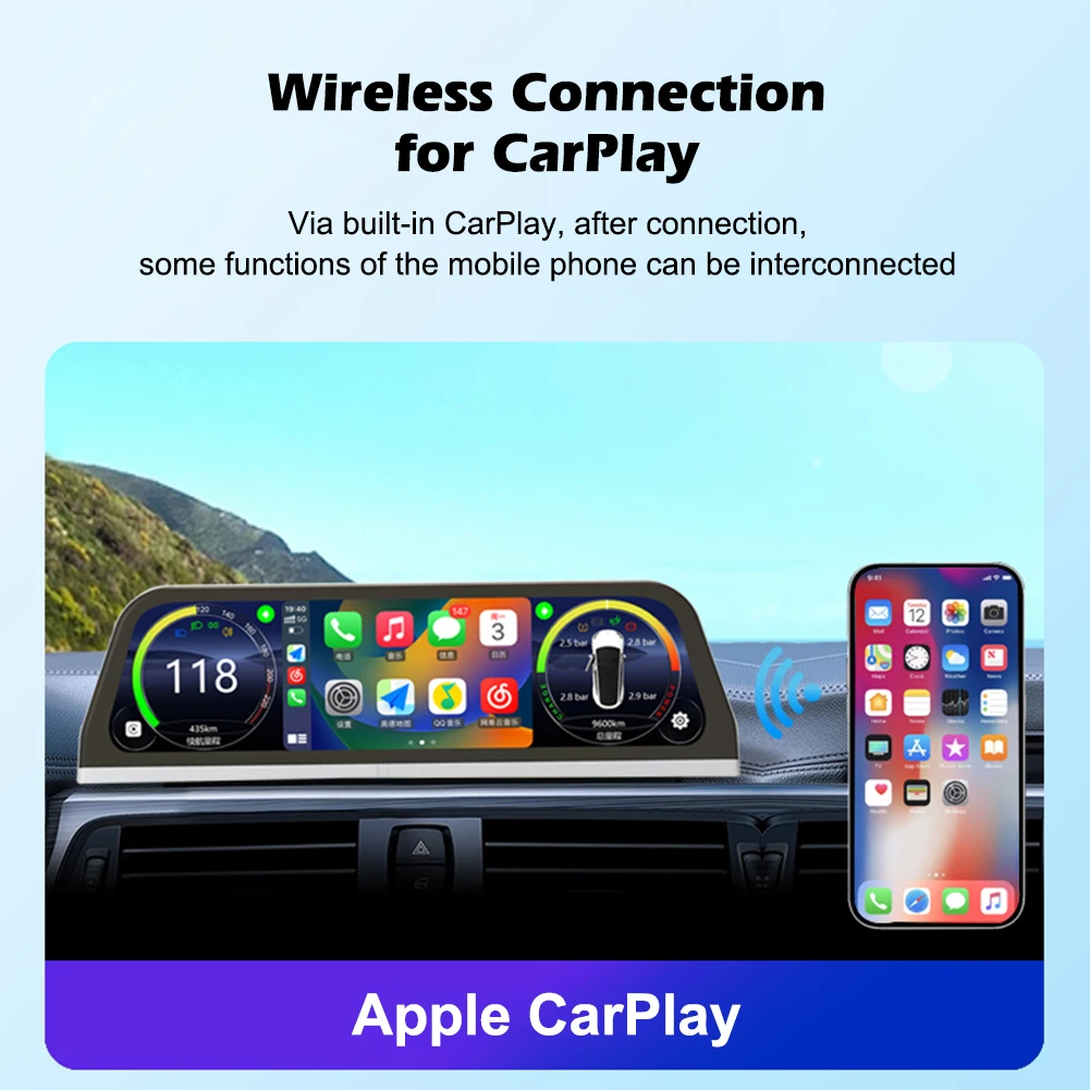 Автомобильный проекционный дисплей сенсорный экран HUD с беспроводным Carplay Android
