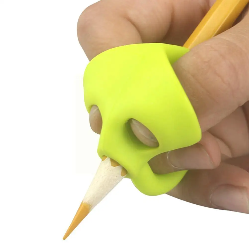 

3 Finger Silicone Pencil Pen Holder Children Writing Device Piece/ Aid Tool Set Correction 3 Stationery Grip Posture Learni E9g3