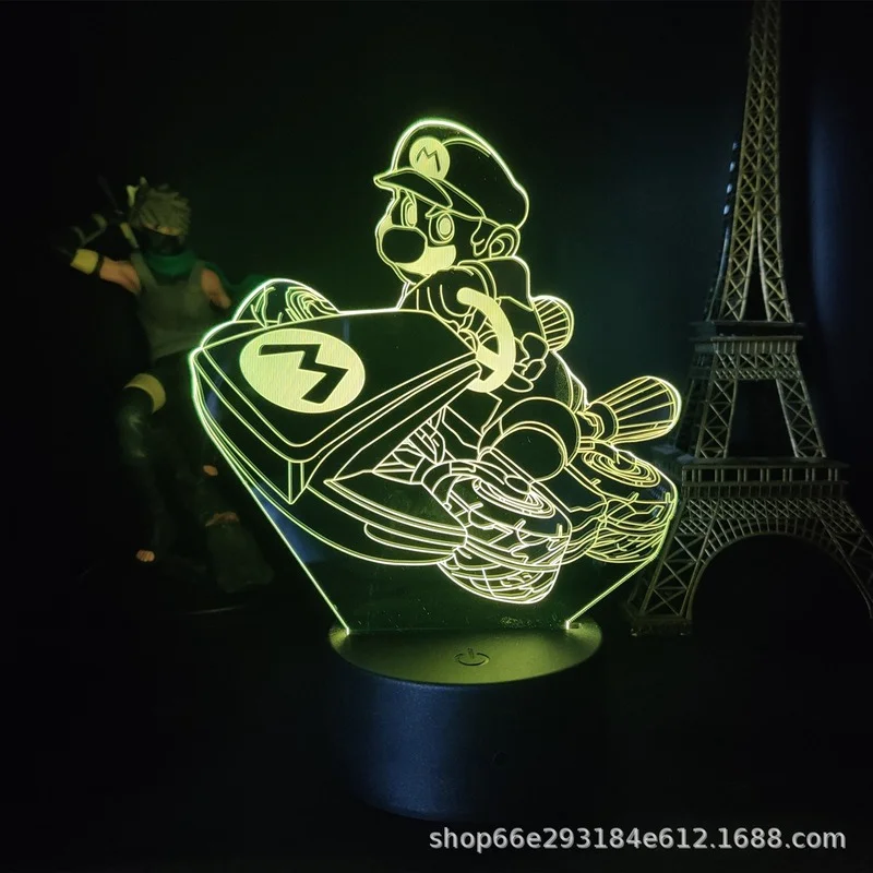 

Super Mario Anime Light 3D Night Light Anime LED Bedroom Bedside Creative Desk Lamp Bedroom Decoration Home Decor Lamps