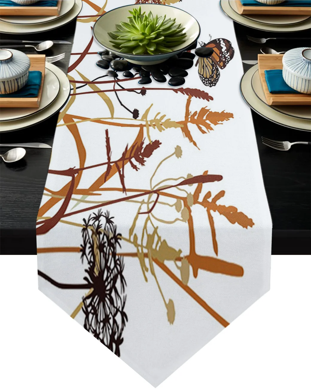 

Modern Table Runner Dandelion And Butterfly Table Runners for Dinner Table Luxury Wedding Decor Tablecloth